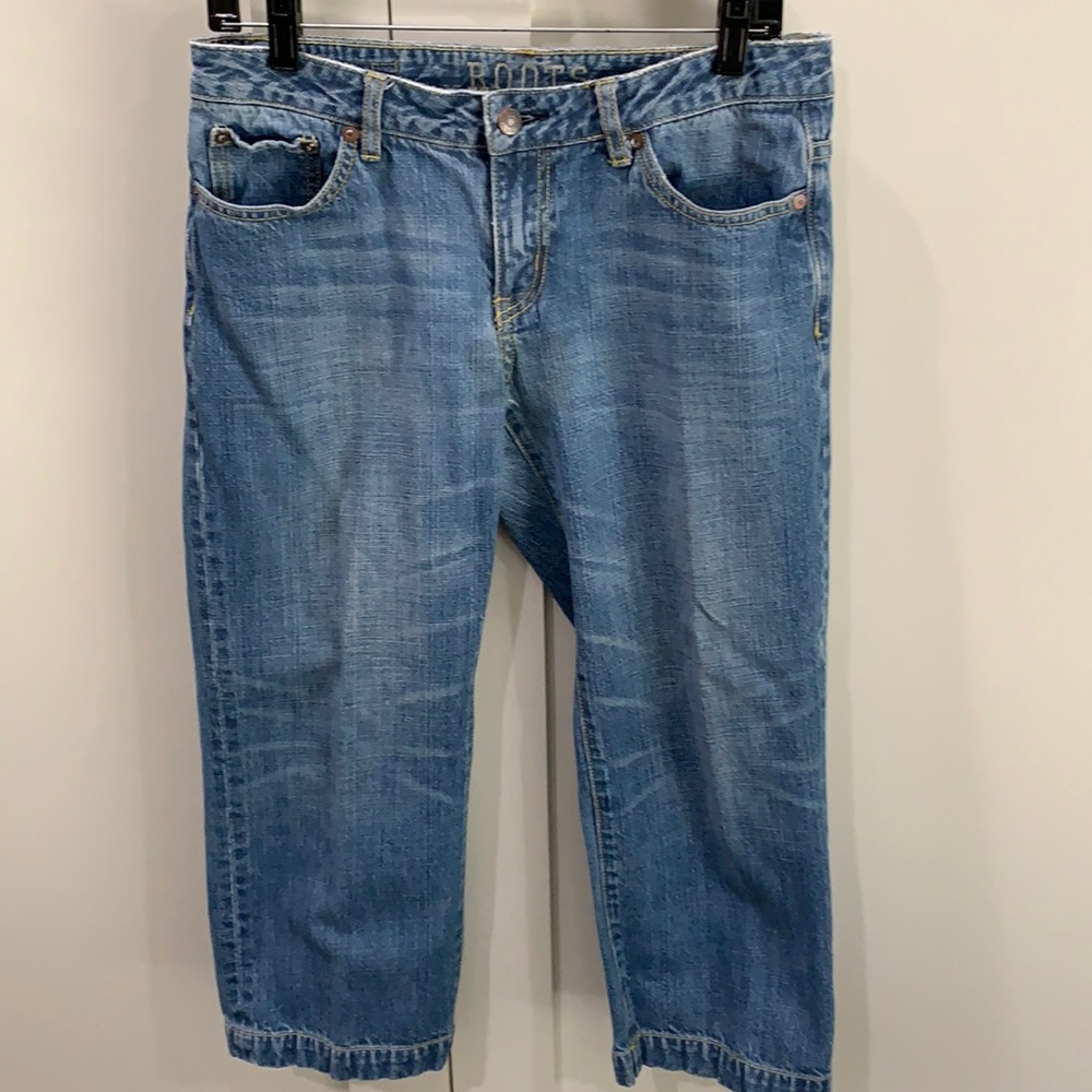 Denim crop pants